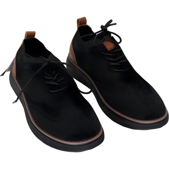 Akademiks Men's Black Knit Wingtip Oxfords - Size 9M - Picture 1 of 6